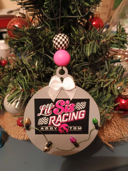 Lil Sis Racing Christmas Ornaments
