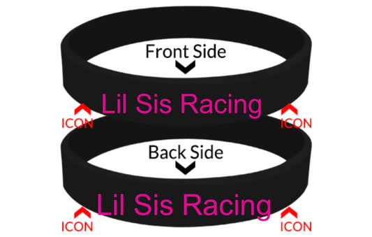 Lil Sis Racing Black and PInk Bracelet