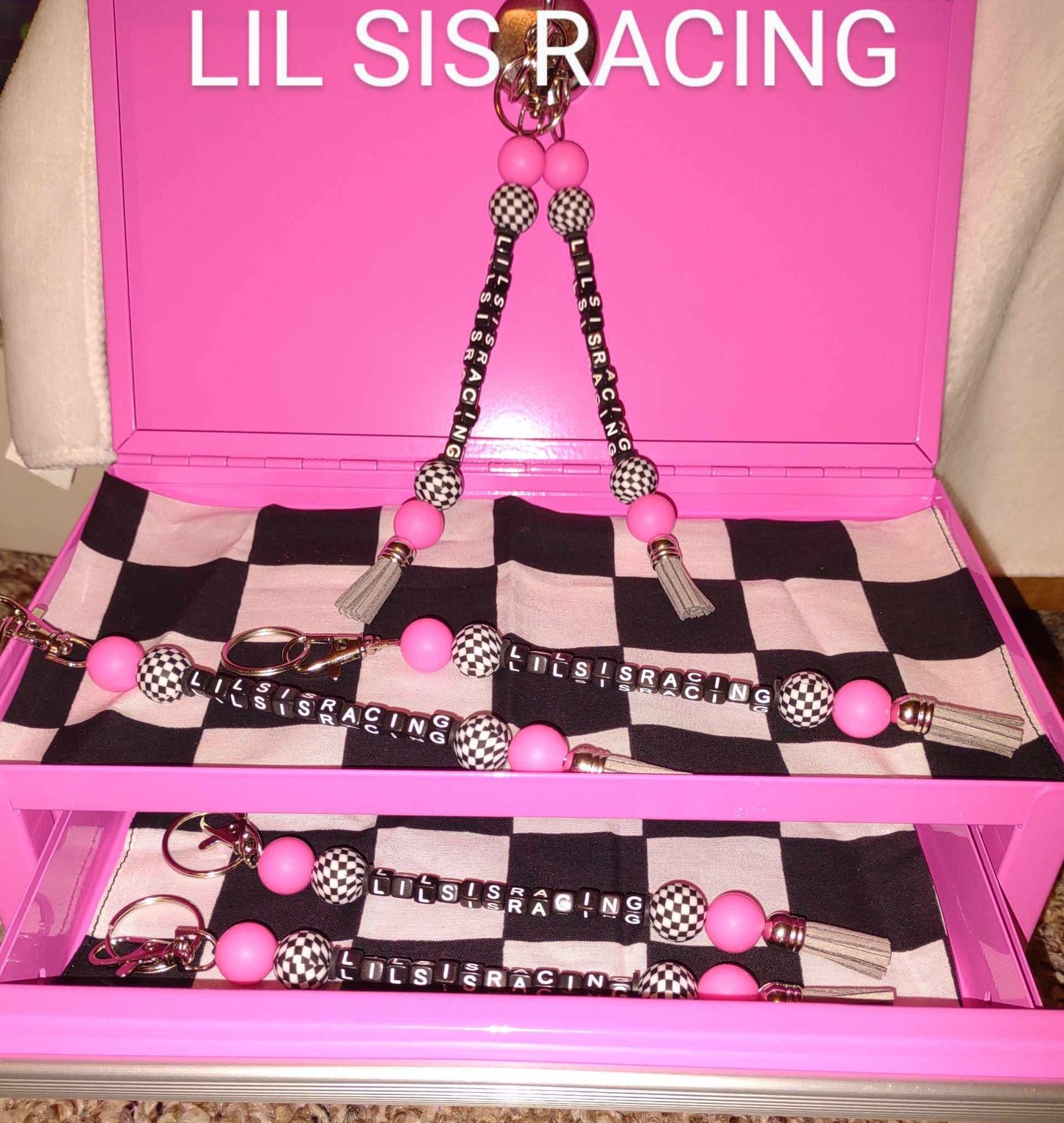 Lil Sis Racing Keychains